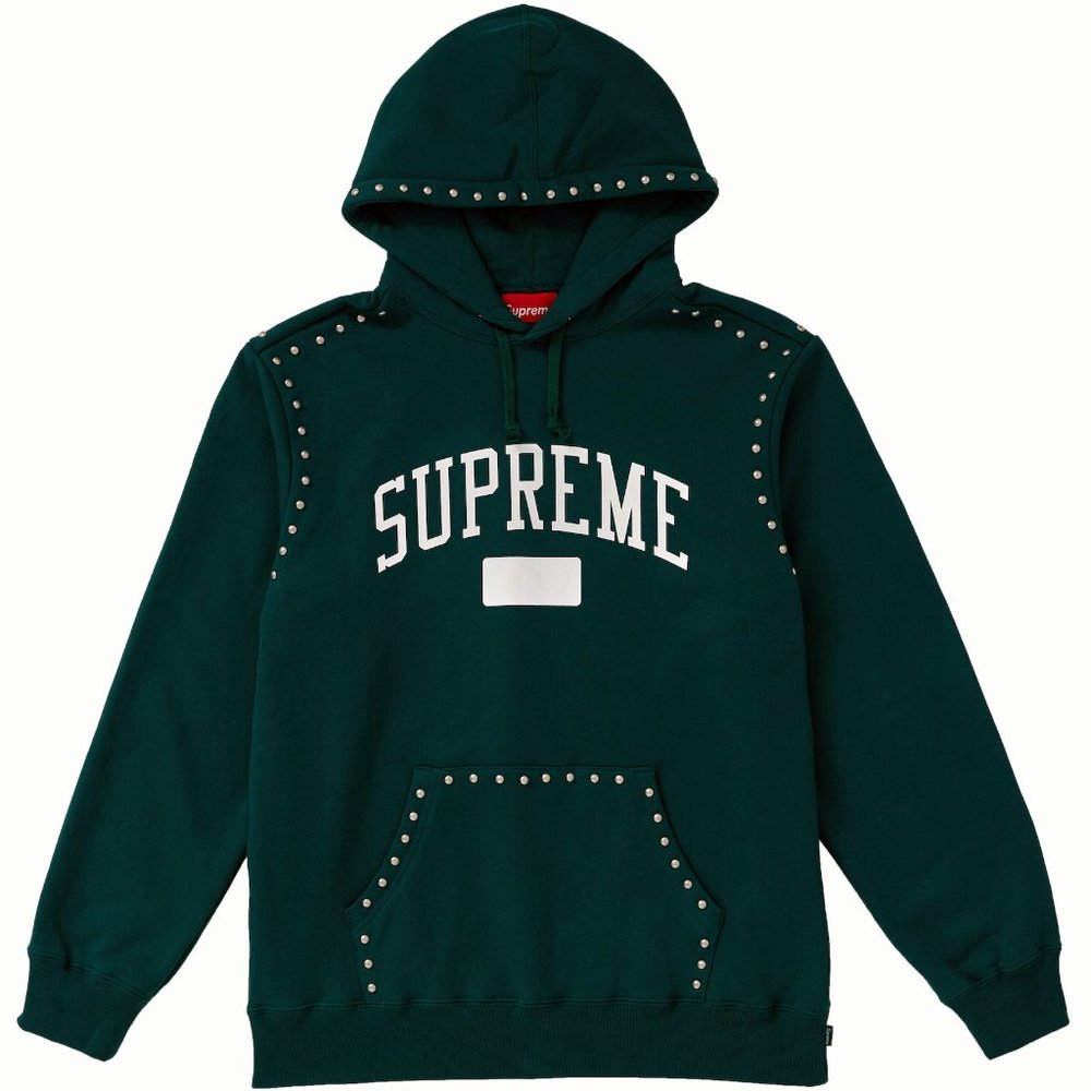 Supreme Studded Hooded Sweatshirt (FW18) Dark Green